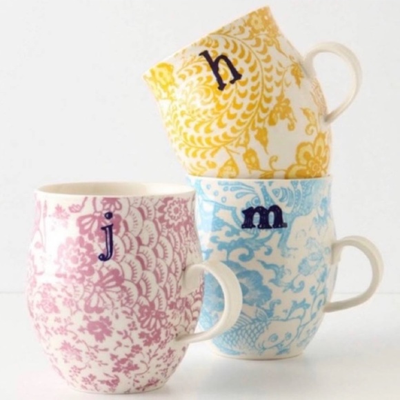 D d {Anthro} Homegrown Monogram Mug {Anthropologie} Initial Coffee + Tea Cup - Picture 7 of 16
